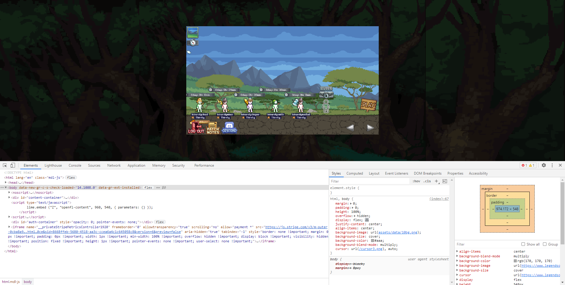 with devtools open