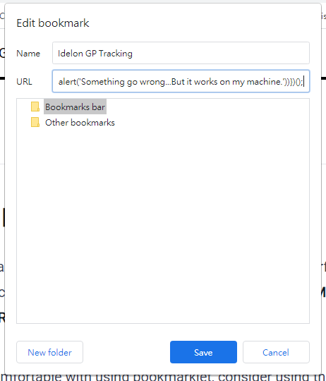 copy code into url