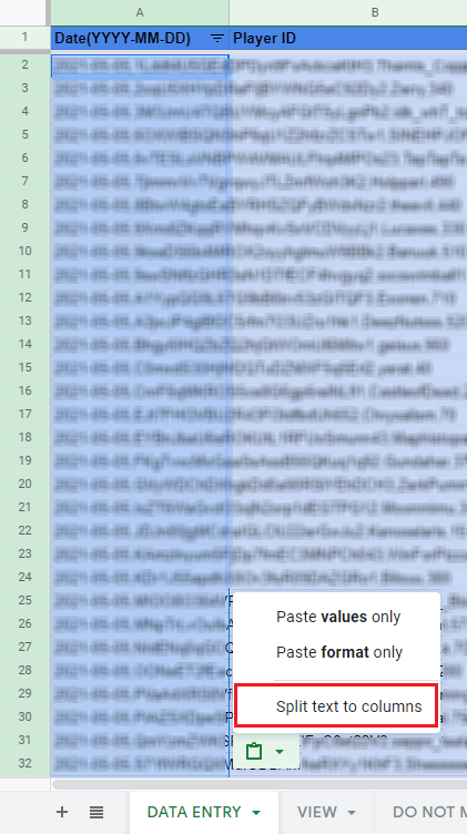 paste option
